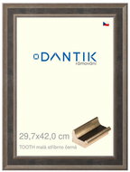 DANTIK frame 29,7 × 42, TOOTH small silver and black plexi clear - Photo Frame