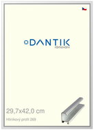 DANTIK frame 29,7 × 42, ALU profile 7269 Silver glossy plexi clear - Photo Frame