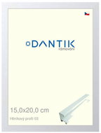 DANTIK frame 15 × 20, ALU profile 7003 White matt glass clear - Photo Frame