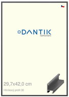 DANTIK frame 29,7 × 42, ALU profile 6030 veneer coloured grey dark plexi clear - Photo Frame