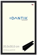 DANTIK frame 20 × 30, ALU profile 7003 Black matt glass clear - Photo Frame