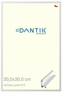 DANTIK frame 20 × 30, ALU profile 7273 White matt glass clear - Photo Frame