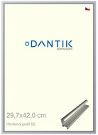 DANTIK frame 29,7 × 42, ALU profile 7002 Silver matt plexi clear - Photo Frame