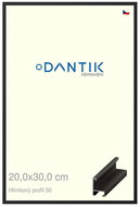 DANTIK frame 20 × 30, ALU profile 6030 Black matt glass clear - Photo Frame
