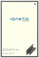 DANTIK frame 20 × 30, ALU profile 6030 veneer coloured grey dark glass clear - Photo Frame
