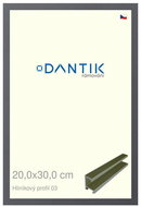 DANTIK frame 20 × 30, ALU profile 7003 Platinum matt glass clear - Photo Frame