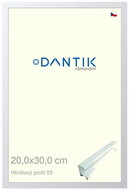 DANTIK frame 20 × 30, ALU profile 7003 White matt glass clear - Photo Frame