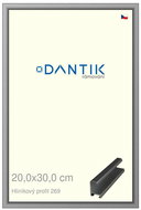 DANTIK frame 20 × 30, ALU profile 7269 Grey glossy glass clear - Photo Frame
