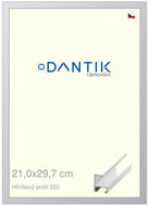 DANTIK frame 21 × 29,7, ALU profile 6220 White matt glass clear - Photo Frame