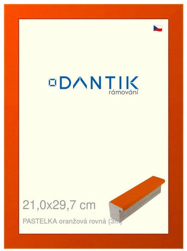 DANTIK frame 21 × 29,7, PASTEL orange straight glass clear - Photo Frame - Main image