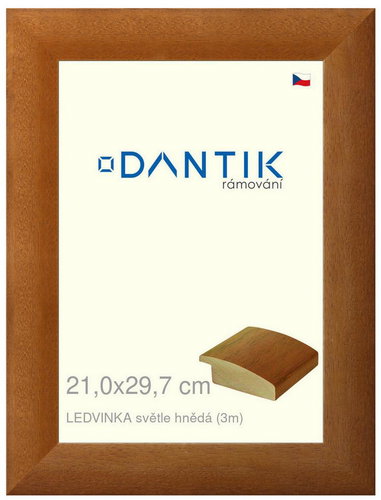 DANTIK frame 21 × 29,7, LEDVINKA light brown glass clear - Photo Frame - Main image