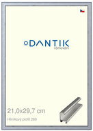 DANTIK frame 21 × 29,7, ALU profile 7269 Silver cut glass clear - Photo Frame