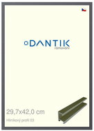 DANTIK frame 29,7 × 42, ALU profile 7003 Platinum matt plexi clear - Photo Frame