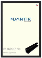 DANTIK frame 21 × 29,7, ALU profile 7003 Black matt glass clear - Photo Frame
