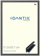 DANTIK frame 21 × 29,7, ALU profile 7269 Grey Oplal cut glass clear - Photo Frame