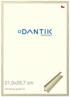 DANTIK frame 21 × 29,7, ALU profile 7001 gold glossy alternative glass clear - Photo Frame