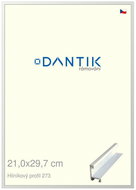 DANTIK frame 21 × 29,7, ALU profile 7273 White matt glass clear - Photo Frame