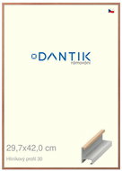 DANTIK frame 29,7 × 42, ALU profile 6030 Oak veneer lacquer matt plexi clear - Photo Frame