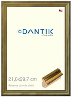 DANTIK frame 21 × 29,7, ANIVERSA piccola gold glass clear - Photo Frame