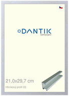 DANTIK frame 21 × 29,7, ALU profile 7003 Silver matt glass clear - Photo Frame
