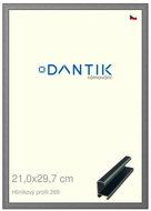 DANTIK frame 21 × 29,7, ALU profile 7269 Platinum matt glass clear - Photo Frame