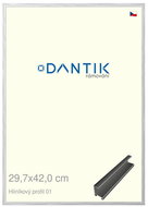 DANTIK frame 29,7 × 42, ALU profile 7001 Silver glossy plexi clear - Photo Frame