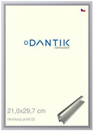 DANTIK frame 21 × 29,7, ALU profile 7002 Silver matt glass clear - Photo Frame