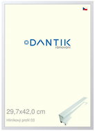 DANTIK frame 29,7 × 42, ALU profile 7003 White matt plexi clear - Photo Frame