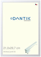 DANTIK frame 21 × 29,7, ALU profile 7003 White matt glass clear - Photo Frame