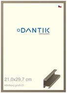 DANTIK frame 21 × 29,7, ALU profile 6001 champagne glass clear - Photo Frame