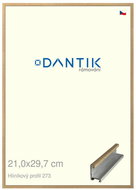 DANTIK frame 21 × 29,7, ALU profile 7273 Oak veneer glass clear - Photo Frame