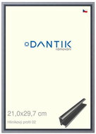 DANTIK frame 21 × 29,7, ALU profile 7002 Platinum matt glass clear - Photo Frame