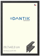 DANTIK frame 29,7 × 42, ALU profile 6240 Black matt plexi clear - Photo Frame
