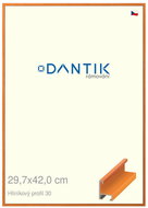 DANTIK frame 29,7 × 42, ALU profile 6030 veneer coloured orange plexi clear - Photo Frame