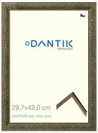 DANTIK frame 29,7 × 42, SARTORI leaves silver plexi clear - Photo Frame