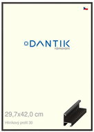 DANTIK frame 29,7 × 42, ALU profile 6030 veneer black plexi clear - Photo Frame
