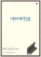 DANTIK frame 29,7 × 42, ALU profile 6035 Brown dark plexi clear - Photo Frame