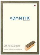 DANTIK frame 29,7 × 42, Metalli oidati champagne plexi clear - Photo Frame