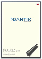 DANTIK frame 29,7 × 42, ALU profile 7002 Platinum matt plexi clear - Photo Frame