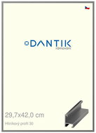 DANTIK frame 29,7 × 42, ALU profile 6030 Steel plexi clear - Photo Frame