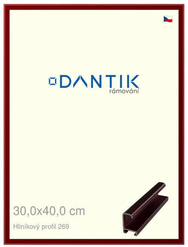 DANTIK frame 30 × 40, ALU profile 7269 Red Ruby polished plexi clear - Photo Frame - Main image