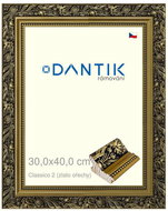 DANTIK frame 30 × 40, Claico 2 gold walnut plexi clear - Photo Frame