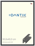 DANTIK frame 30 × 40, ALU profile 6220 Black matt plexi clear - Photo Frame