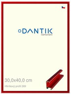 DANTIK frame 30 × 40, ALU profile 7269 Red Trumalin brushed plexi clear - Photo Frame