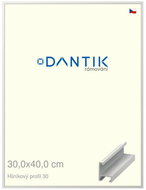 DANTIK frame 30 × 40, ALU profile 6030 White matt plexi clear - Photo Frame