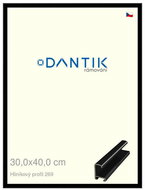 DANTIK frame 30 × 40, ALU profile 7269 Black glossy plexi clear - Photo Frame
