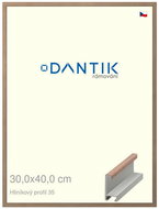 DANTIK frame 30 × 40, ALU profile 6035 Walnut veneer raw plexi clear - Photo Frame