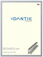 DANTIK frame 30 × 40, ALU profile 7269 Silver brushed plexi clear - Photo Frame