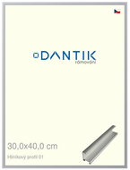 DANTIK frame 30 × 40, ALU profile 7001 Silver matt plexi clear - Photo Frame
