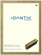 DANTIK frame 30 × 40, GRAFIC gold high plexi clear - Photo Frame